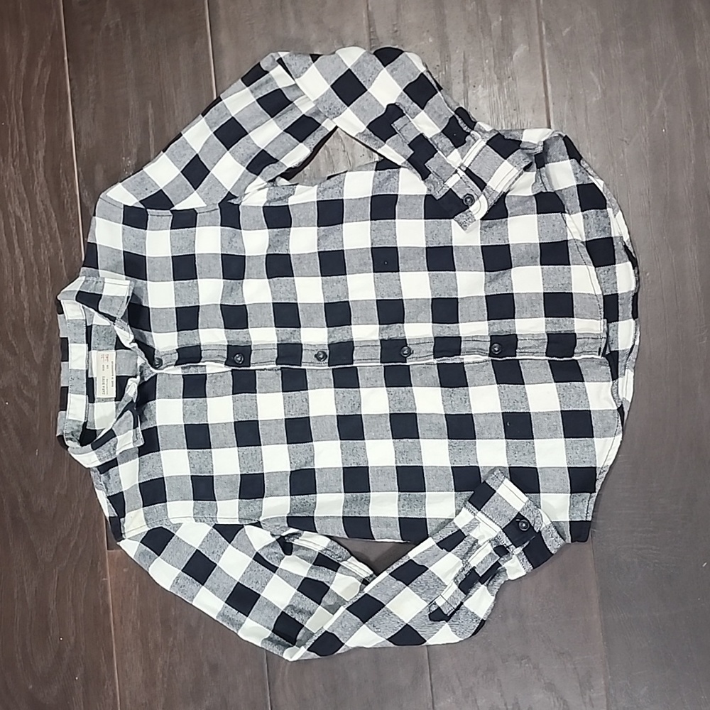 Zara Black and White Checkered Kids Button Down Shirt